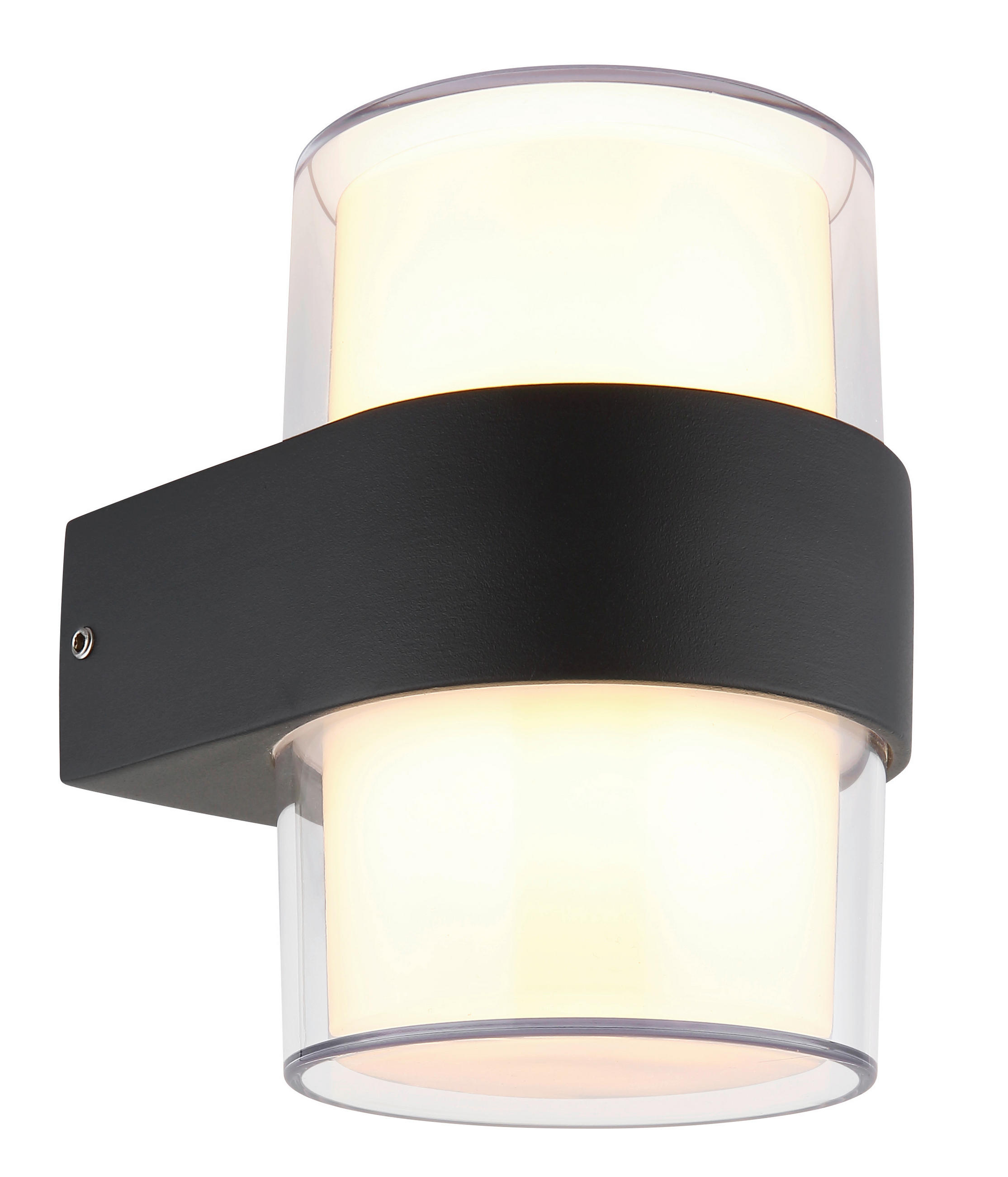 AUßENLEUCHTE 9,6/6 cm   - Klar/Anthrazit, Design, Kunststoff/Metall (9,6/6cm) - Globo