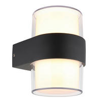 AUßENLEUCHTE 9,6/6 cm   - Klar/Anthrazit, Design, Kunststoff/Metall (9,6/6cm) - Globo