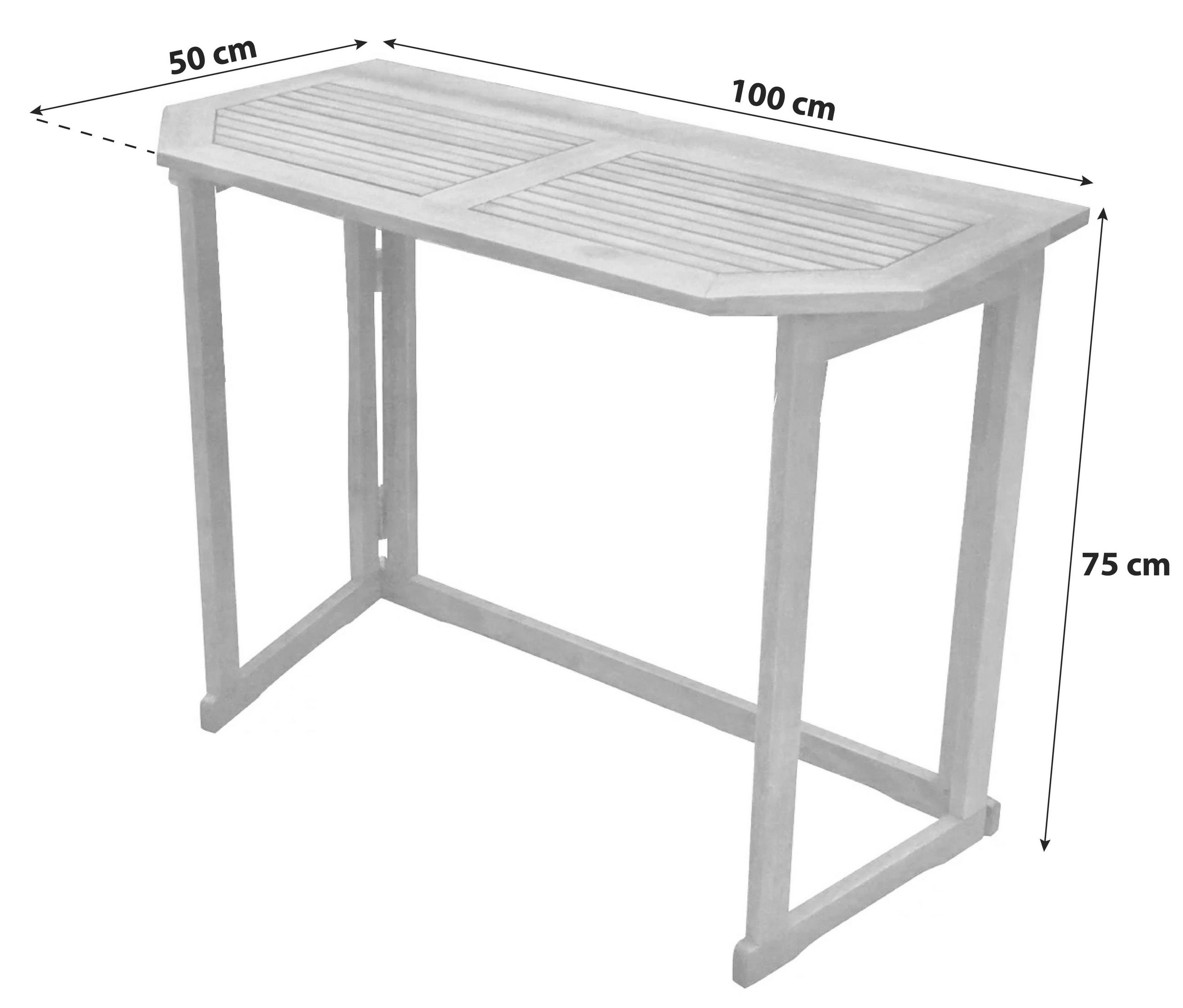 BALKONTISCH 100/50/75 cm  - Braun, Basics, Holz (100/50/75cm) - Gardenson