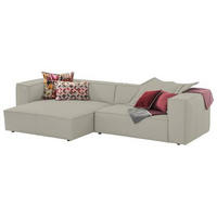 ECKSOFA around the block Weiß Echtleder  - Schwarz/Weiß, MODERN, Leder/Kunststoff (164/300cm) - Chilliano