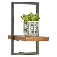 WANDREGAL 20/35/25 cm  - Schwarz/Akaziefarben, Trend, Holz/Metall (20/35/25cm) - Landscape