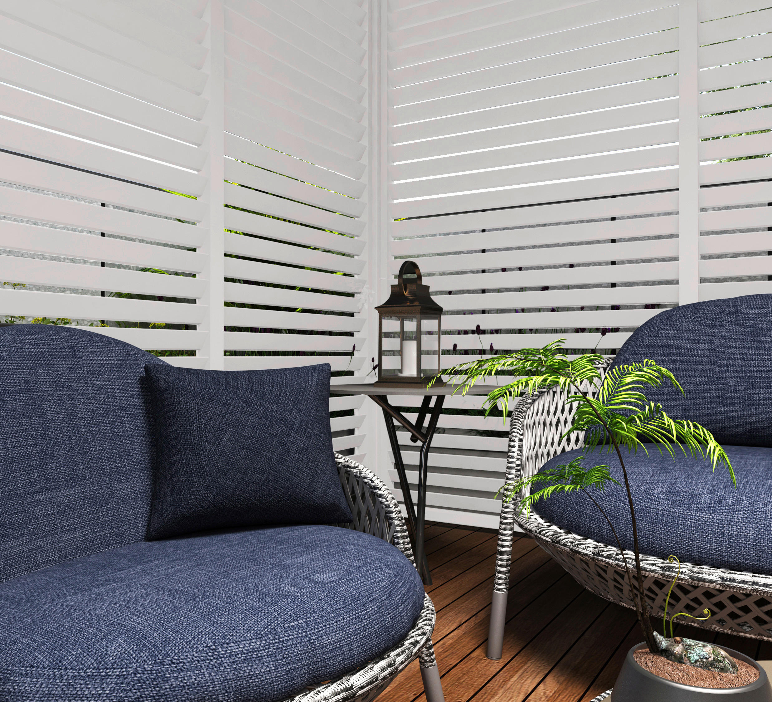 Thumbnail - Gardenson Pergola-Seitenteil, Weiß, Metall, 123x235x10 cm, Sonnen- & Sichtschutz, Pavillons & Pergolas, Pergolas