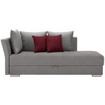 LIEGE in Webstoff Rot, Hellgrau  - Chromfarben/Rot, Design, Kunststoff/Textil (220/93/100cm) - Xora