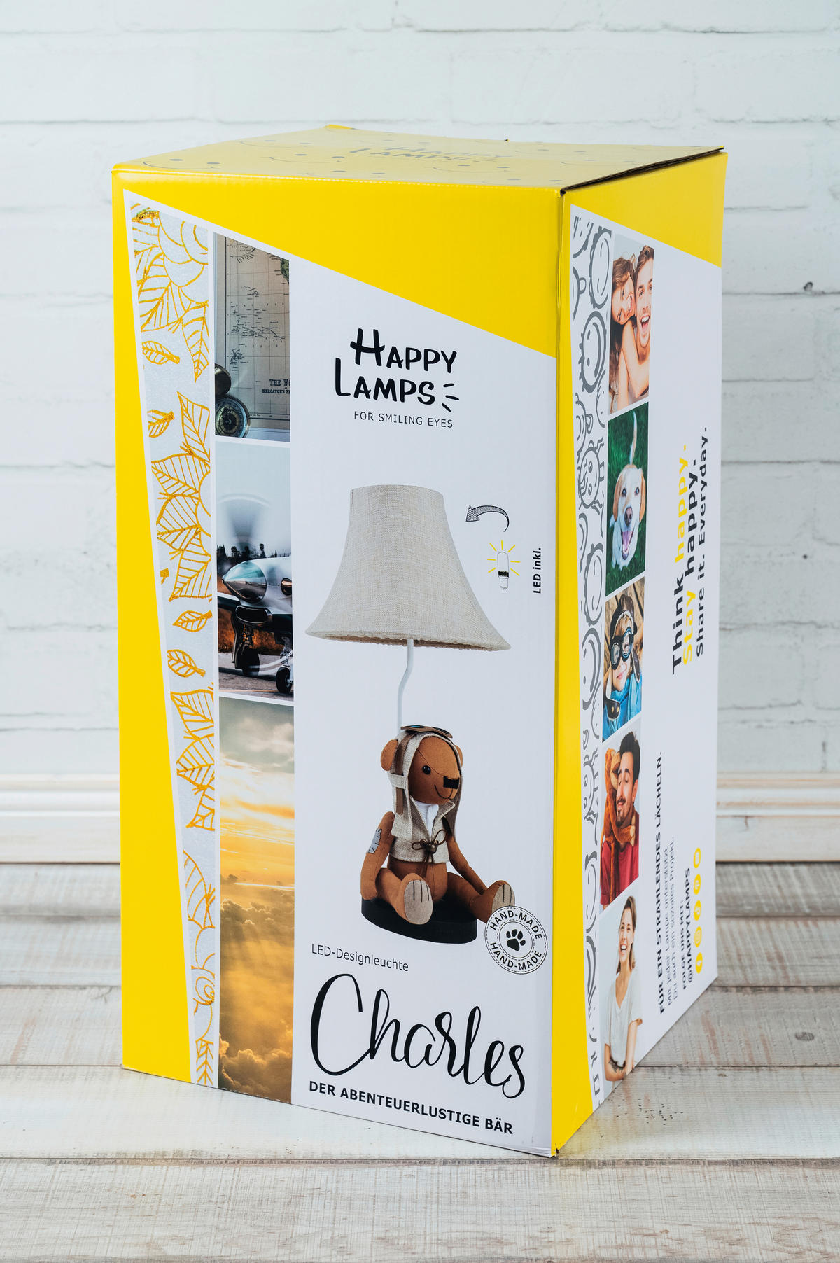 LED-KINDERTISCHLEUCHTE Charles der Bär   - Beige/Weiß, LIFESTYLE, Textil/Metall (31,5/61/31,5cm) - Happy Lamps