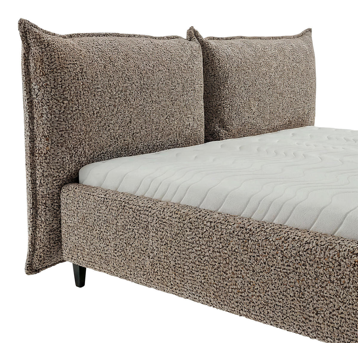 POLSTERBETT 180/200 cm,  in Taupe, gepolstertes Kopfteil, Lattenrost, Bettkasten,  - Taupe/Schwarz, MODERN, Holz/Textil (180/200cm) - Livetastic