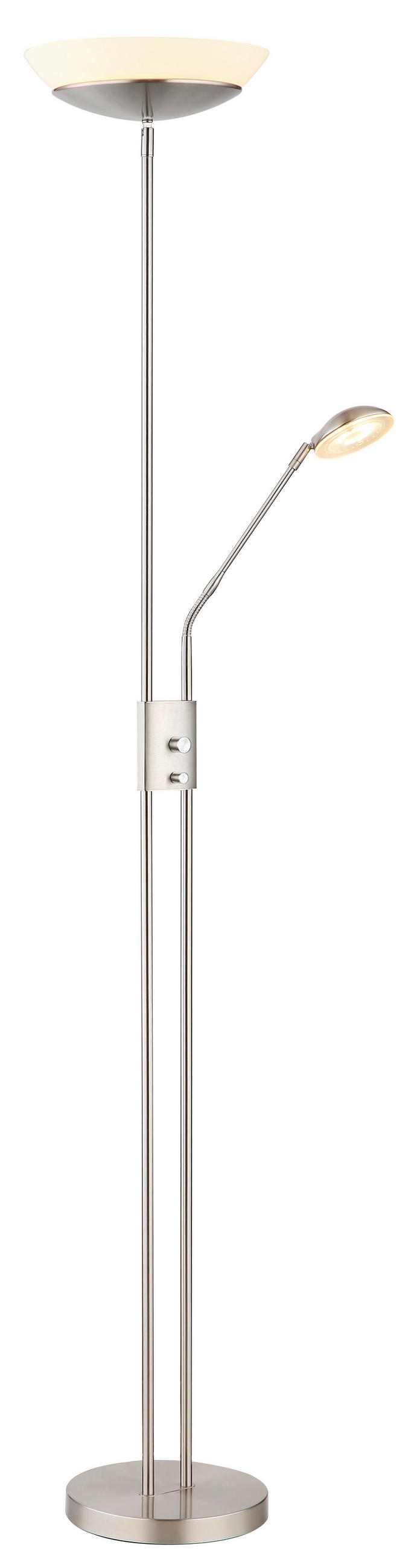 LED-DECKENFLUTER - Opal/Nickelfarben, Konventionell, Glas/Kunststoff (29/180cm) - Globo