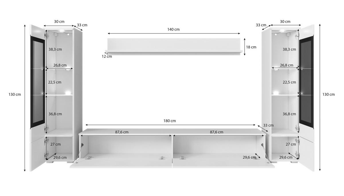 DNEVNI REGAL,  zelena  - siva/zelena, Trend, umetna masa/steklo (240/130/33cm) - P & B