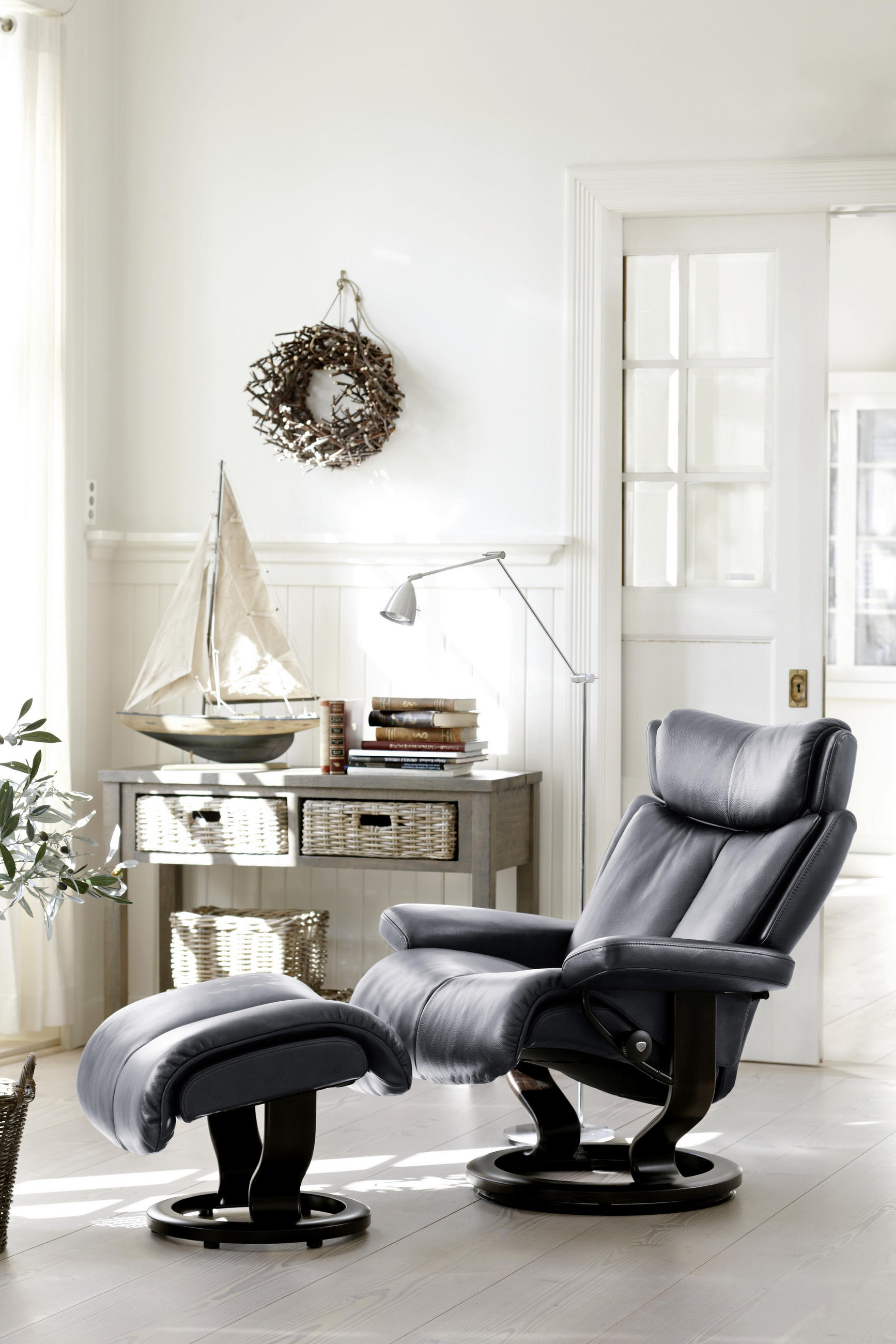 RELAXSESSELSET in Holz, Leder Braun - Eichefarben/Braun, Natur, Leder/Holz (90/101-111/82cm) - Stressless