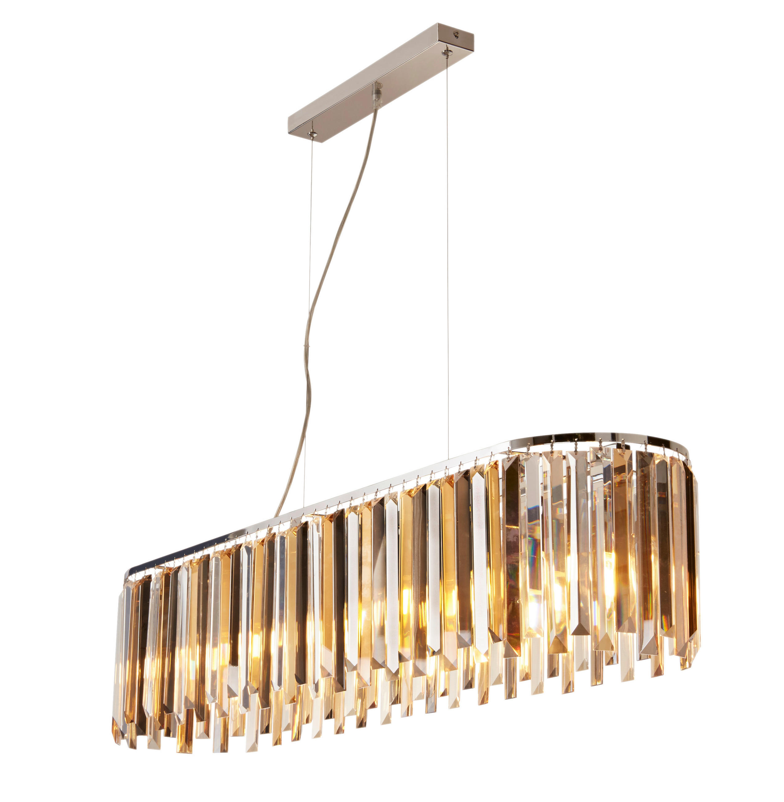 KRISTALNA VISEĆA SVJETILJKA 100/25/150 cm Clarissa - prozirno/boje kroma, Konvencionalno, staklo/metal (100/25/150cm)