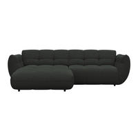 ECKSOFA Dunkelgrün Chenille  - Dunkelgrün/Schwarz, Trend, Kunststoff/Textil (178/280cm) - MID.YOU