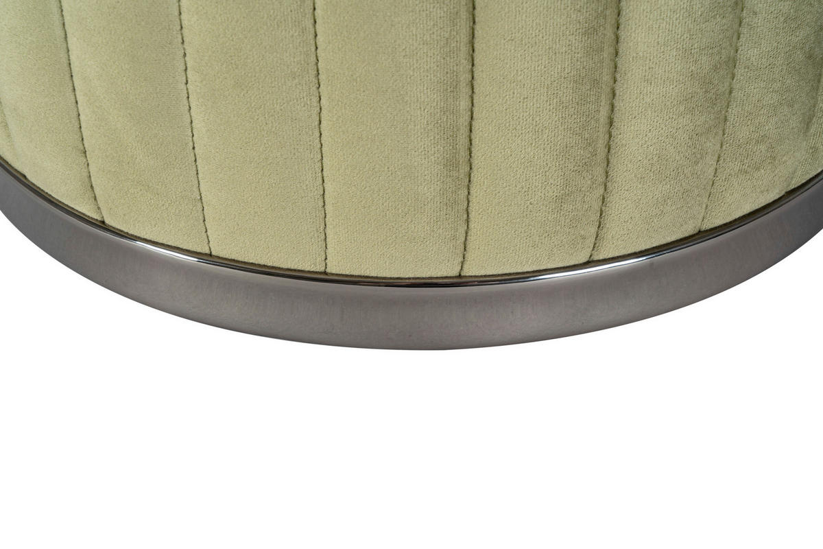 TABURET, textil, 43/46 cm - zelená/barvy grafitu, Design, kov/textil (43/46cm) - MID.YOU