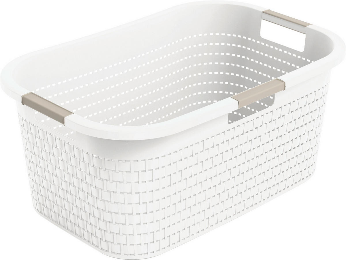 KOŠ NA PRÁDLO - bílá, Basics, plast (58/38,9/25,1cm) - Rotho