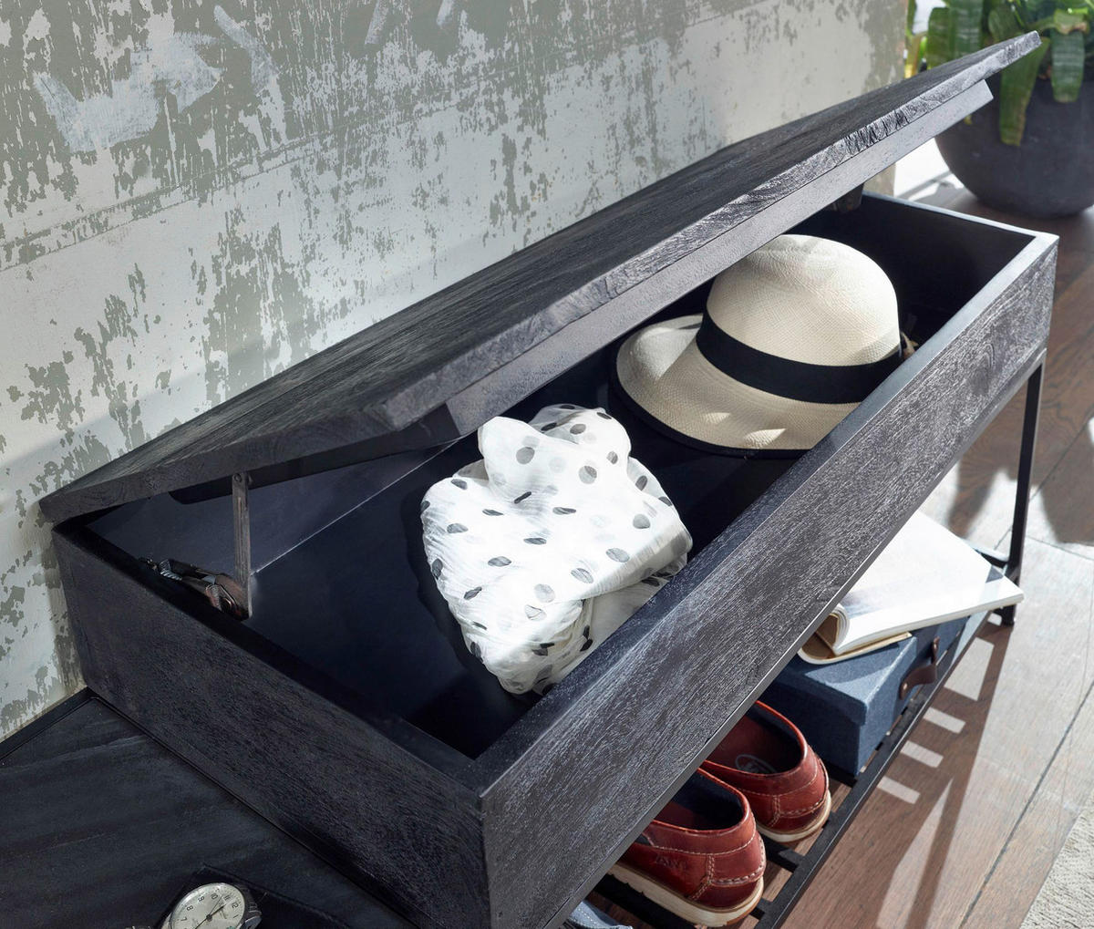 GARDEROBE 2-teilig  in 110/70,5/37 cm  - Schwarz, MODERN, Holz (110/70,5/37cm) - MID.YOU