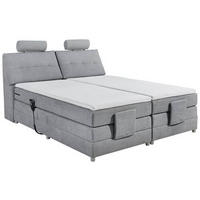 BOXSPRINGBETT 180/200 cm  in Hellgrau  - Silberfarben/Hellgrau, Modern, Holzwerkstoff/Kunststoff (180/200cm) - MID.YOU