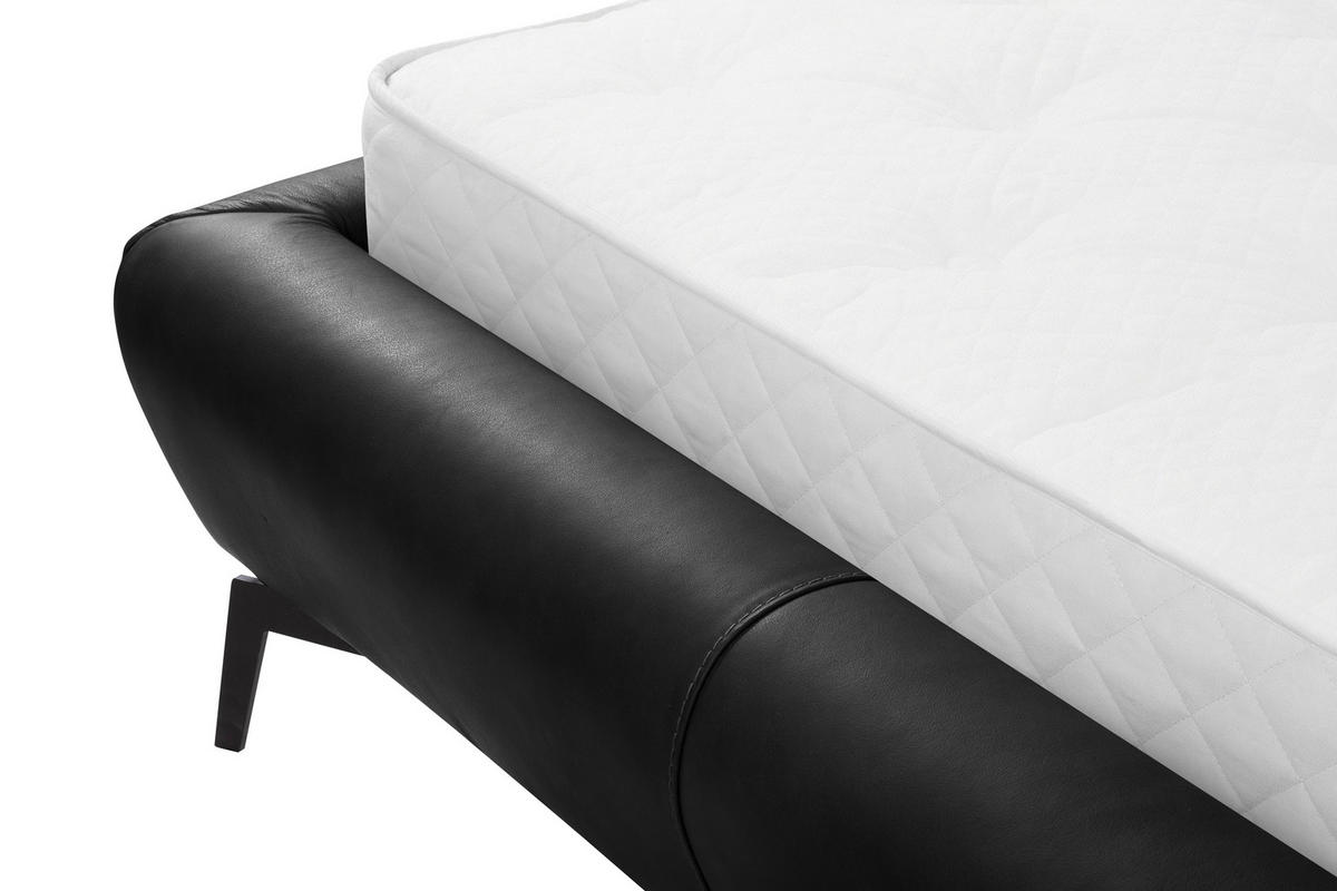 POLSTERBETT gepolstertes Kopfteil Anthrazit 180/200 cm  - Anthrazit/Schwarz, Design, Leder/Metall (180/200cm) - Esposa