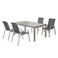 GARTENSET Aluminium  - Blau/Silberfarben, MODERN, Textil/Metall - Gardenson