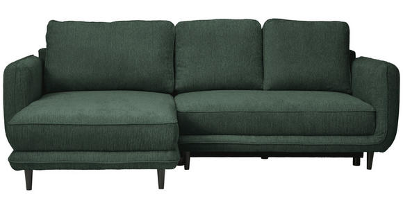 ECKSOFA in Struktur Dunkelgrün  - Dunkelgrün/Schwarz, KONVENTIONELL, Holz/Textil (170/247cm) - Carryhome
