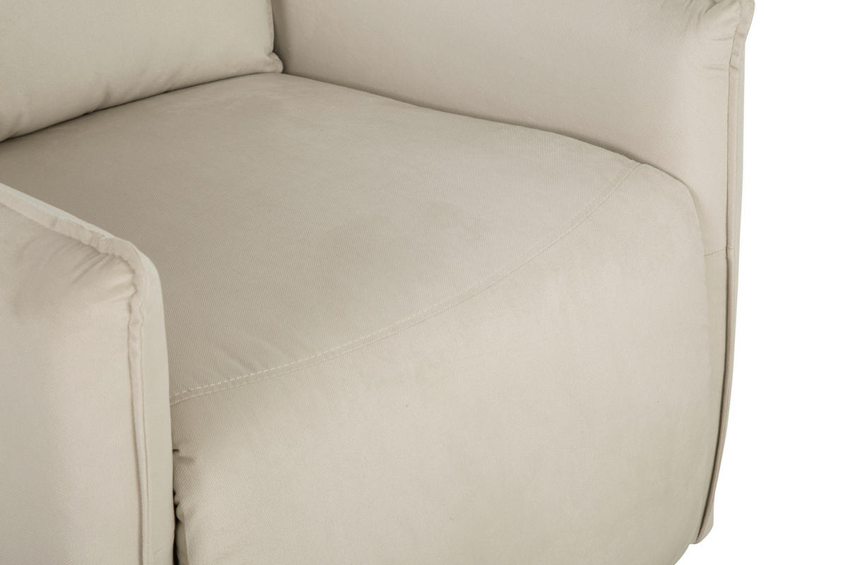 SITZGARNITUR in Samt Beige  - Beige, Konventionell, Textil/Metall (72/102/85.5cm) - P & B