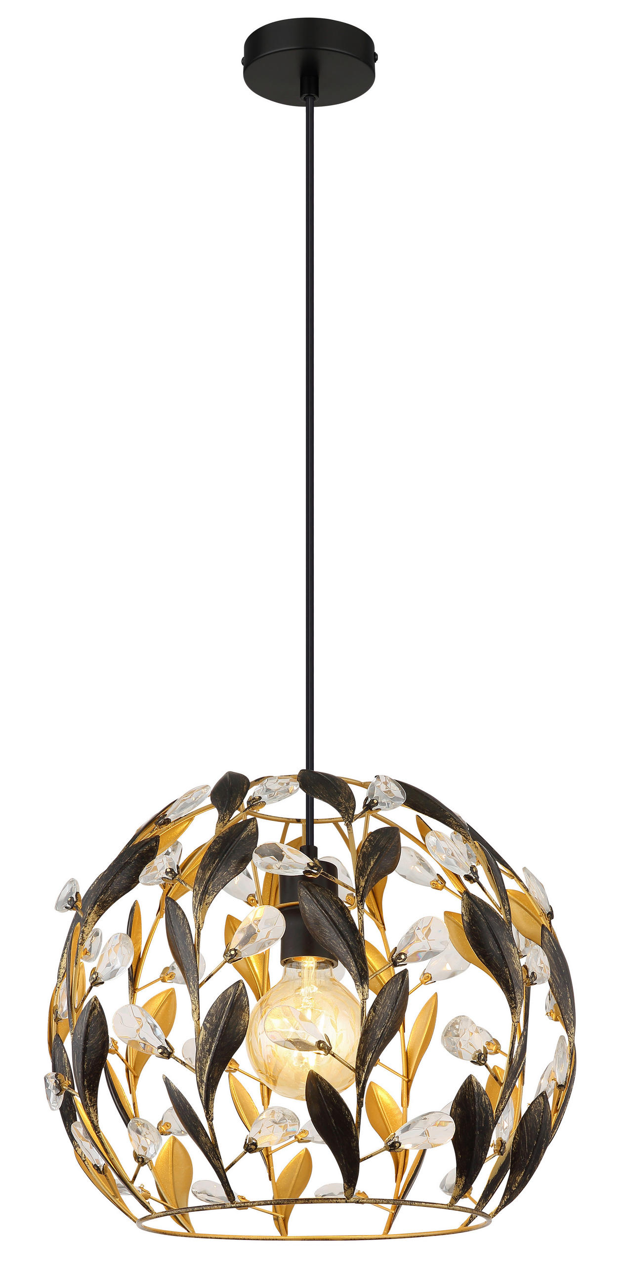 HÄNGELEUCHTE 40/150 cm    - Klar/Goldfarben, Basics, Kunststoff/Metall (40/150cm) - Globo