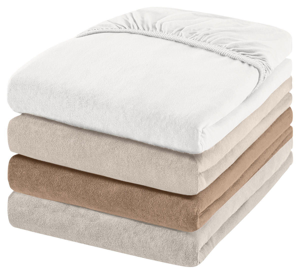 SPANNBETTTUCH FLORENZ Jersey  - Weiß, Basics, Textil (90-100/200-220cm) - Novel