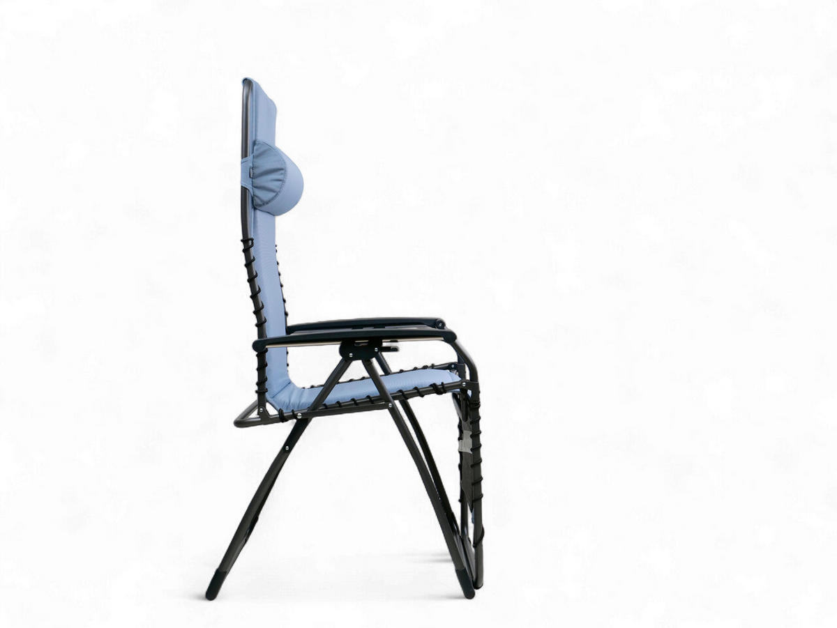 GARTEN-RELAXSESSEL 66/120/65 cm  - Blau/Anthrazit, Basics, Textil/Metall (66/120/65cm)