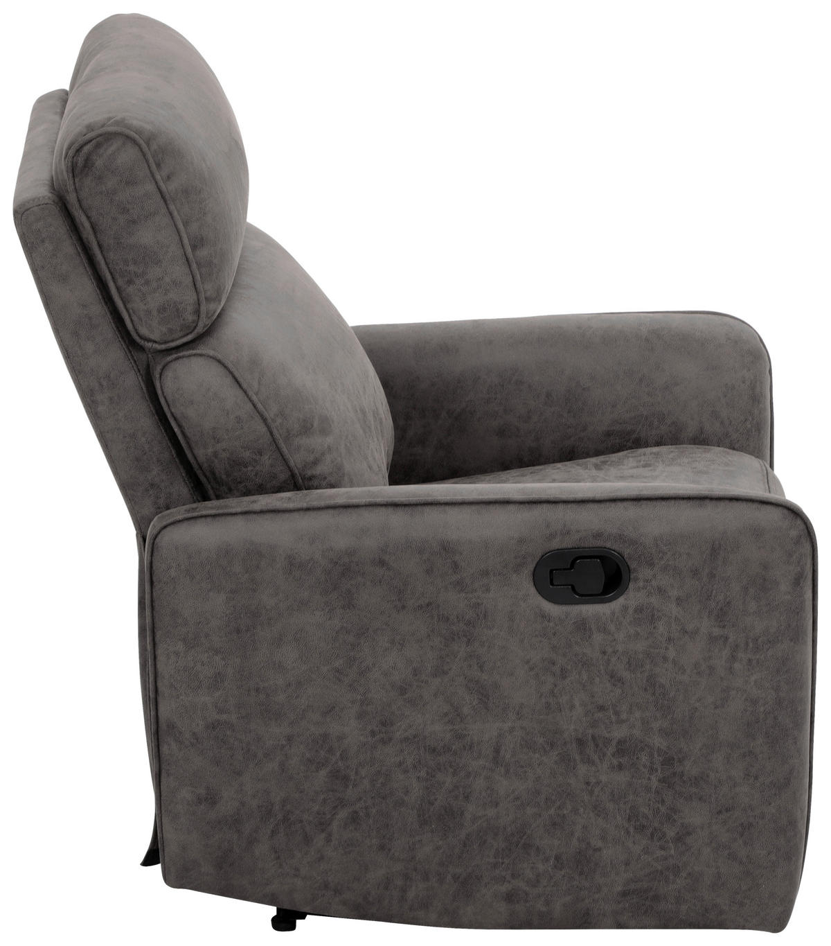 RELAXSESSEL Mikrofaser    - Schwarz/Grau, Design, Holz/Kunststoff (80/105/93cm) - Livetastic