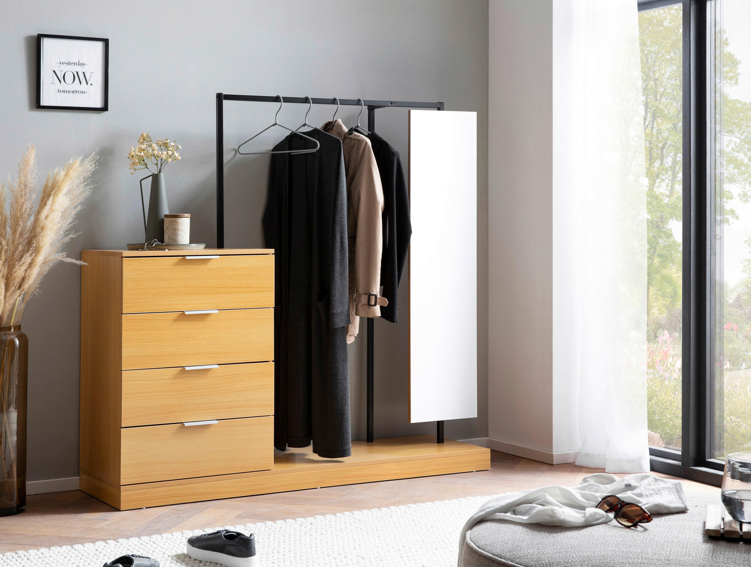 GARDEROBE in - Eichefarben, Design, Holzwerkstoff (145/138/40,5cm) - Livetastic