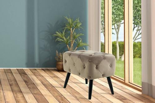 TABURETKA, drevo, textil, kompozitné drevo, 40/48/60 cm - čierna/sivohnedá, Basics, drevo/kompozitné drevo (40/48/60cm)