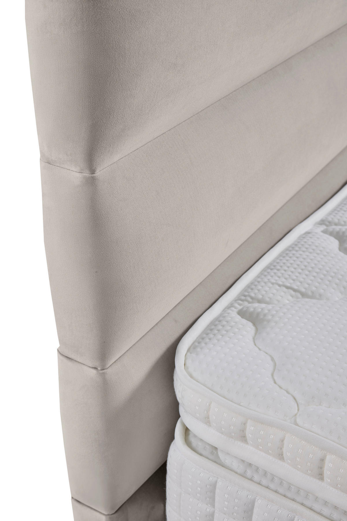 BOXSPRINGBETT 140/200 cm  in Creme  - Creme/Schwarz, MODERN, Holzwerkstoff/Textil (140/200cm) - MID.YOU