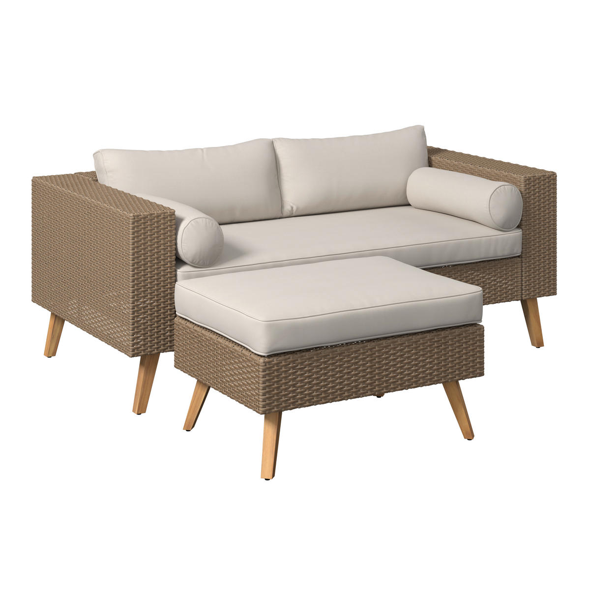 GARTENSET  - Beige, Natur, Textil/Metall (165,5/64/86cm) - Ambia Garden