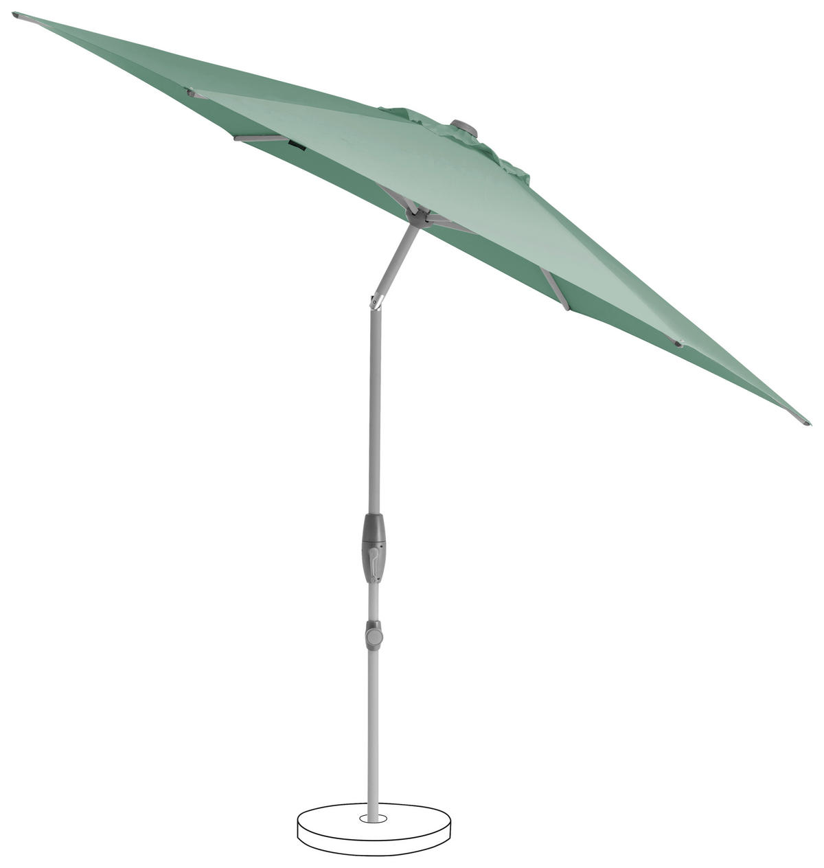 SONNENSCHIRM 330 cm Grün  - Silberfarben/Grün, KONVENTIONELL, Textil/Metall (330/330cm) - Suncomfort by Glatz