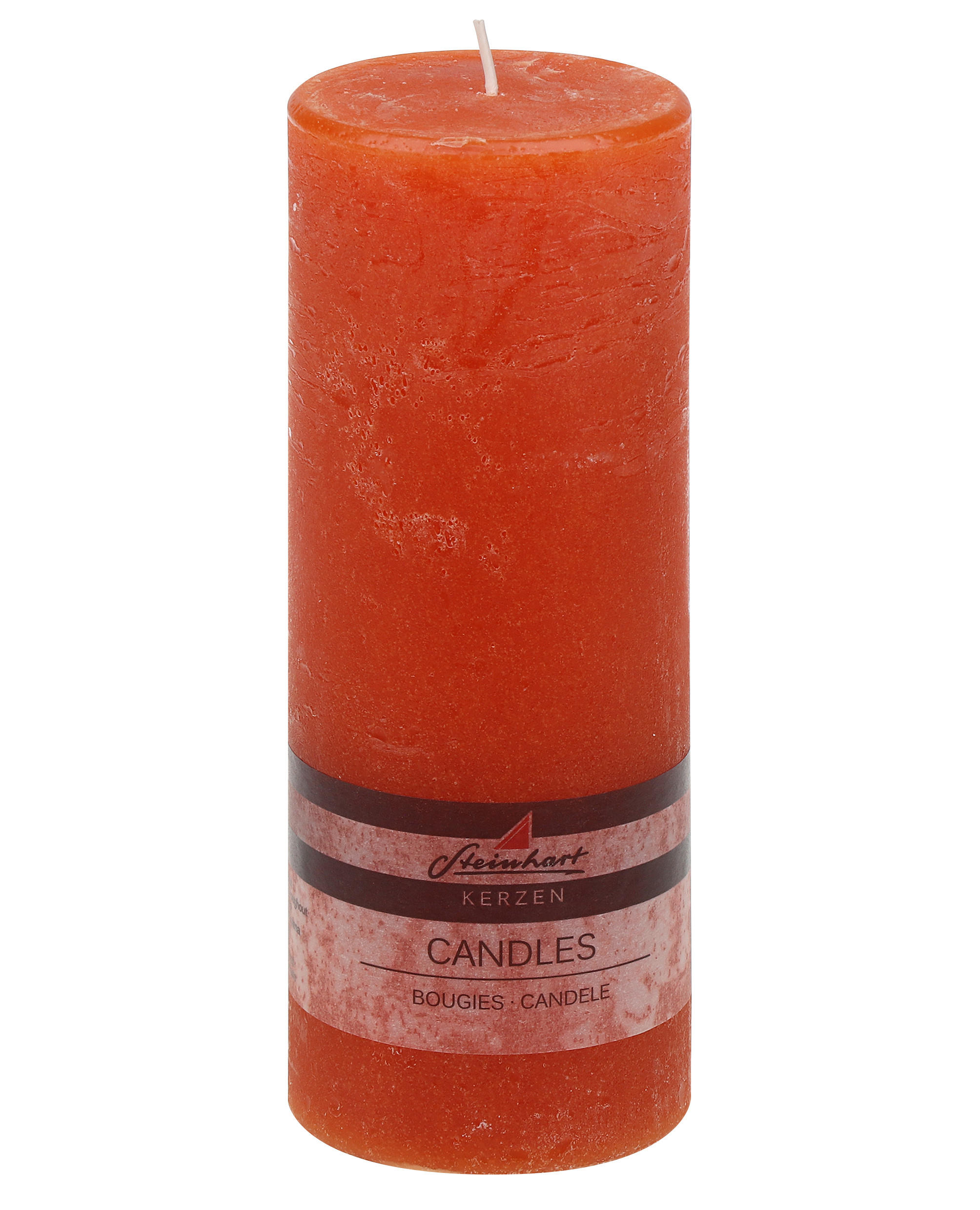 STUMPENKERZE  - Dunkelorange, Basics, Naturmaterialien (7,8/20,0cm) - Steinhart