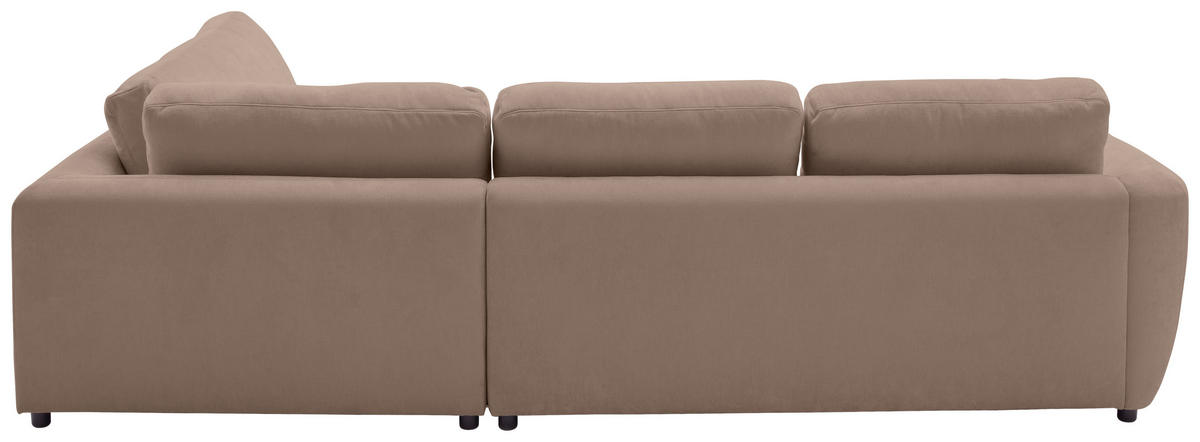 ECKSOFA  in Chenille Taupe  307/224 cm  - Taupe/Schwarz, KONVENTIONELL, Kunststoff/Textil (307/224cm) - Hom`in