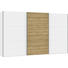 SCHWEBETÜRENSCHRANK in Weiß, Eichefarben - Eichefarben/Silberfarben, Design, Holzwerkstoff/Metall (378,6/220/65cm) - Jutzler SCHWEBETÜRENSCHRANK in Weiß, Eichefarben - Eichefarben/Silberfarben, Design, Holzwerkstoff/Metall (378,6/220/65cm) - Jutzler