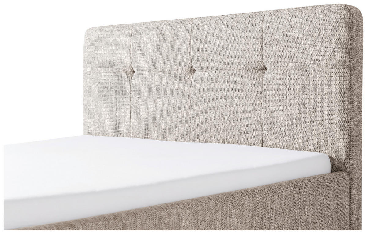 POLSTERBETT 140/200 cm, inkl.  in Taupe  - Taupe/Eichefarben, Basics, Holz/Textil (140/200cm) - Boxxx