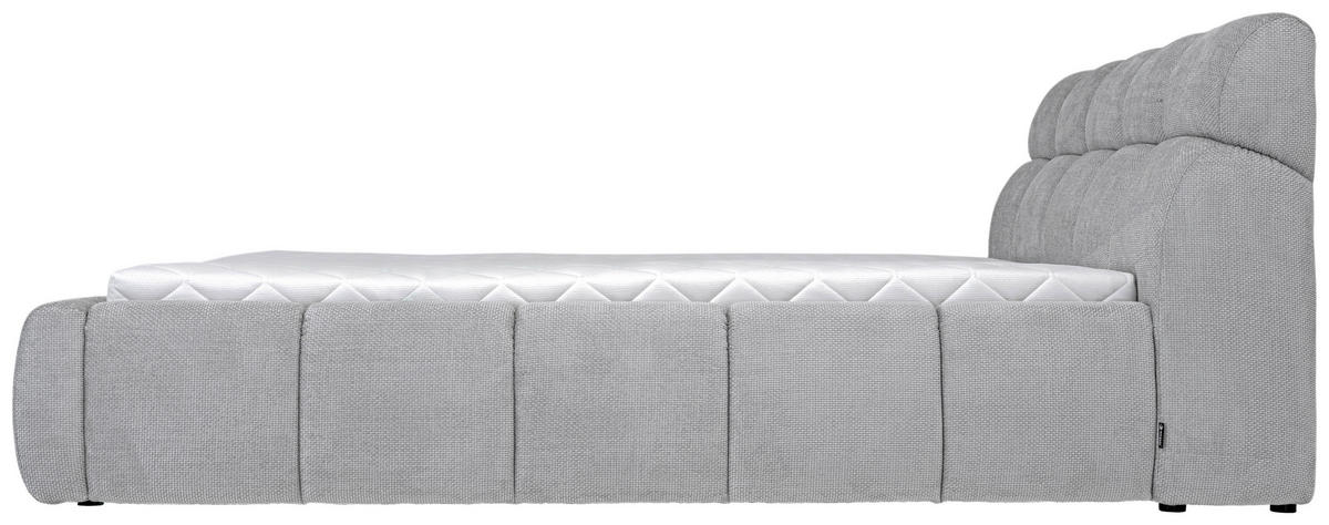 POLSTERBETT 160/200 cm  in Silberfarben  - Silberfarben/Schwarz, Design, Kunststoff/Textil (160/200cm) - Esposa