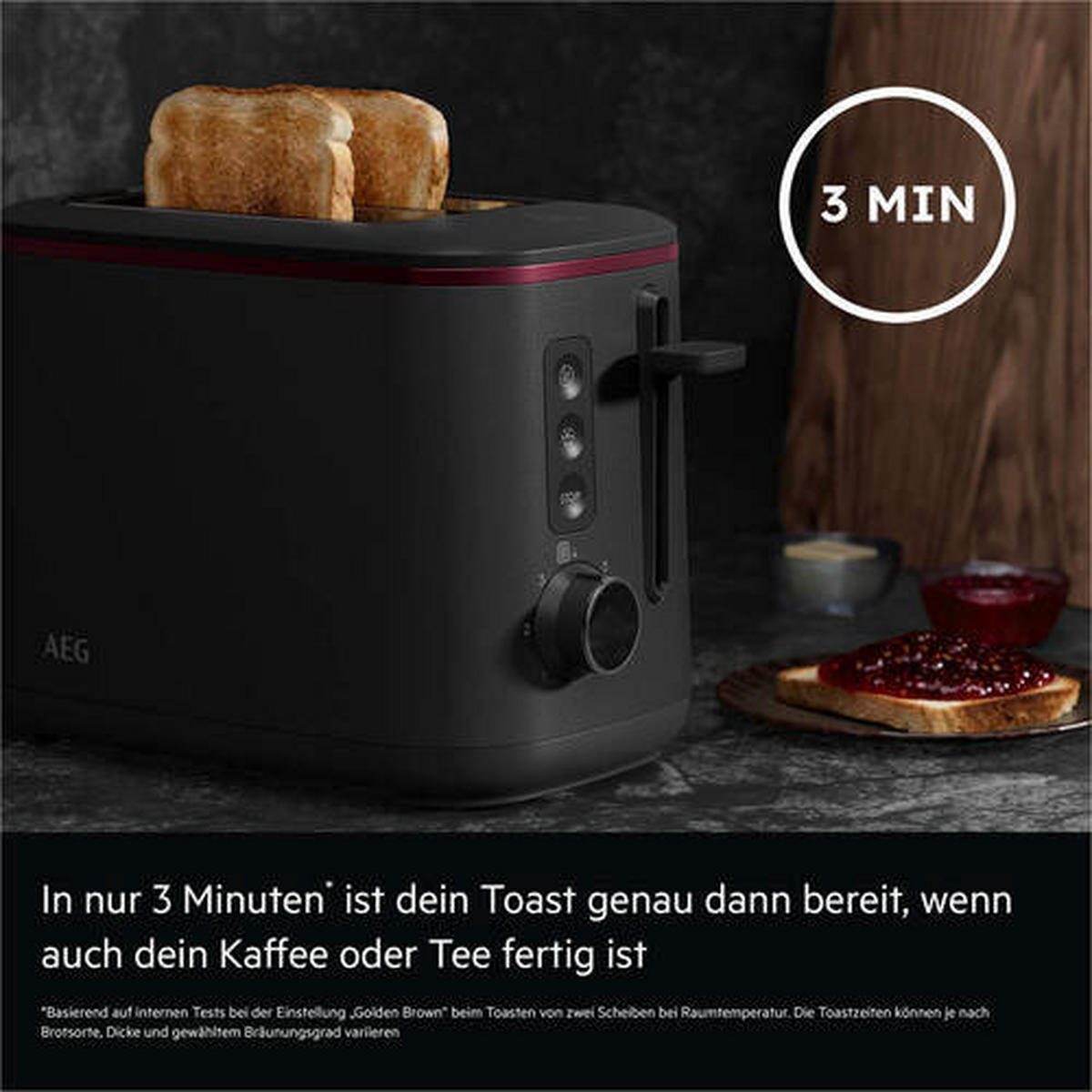 TOASTER Design Collection  - Schwarz, Basics, Metall (28,4/20,3/16,8cm) - AEG