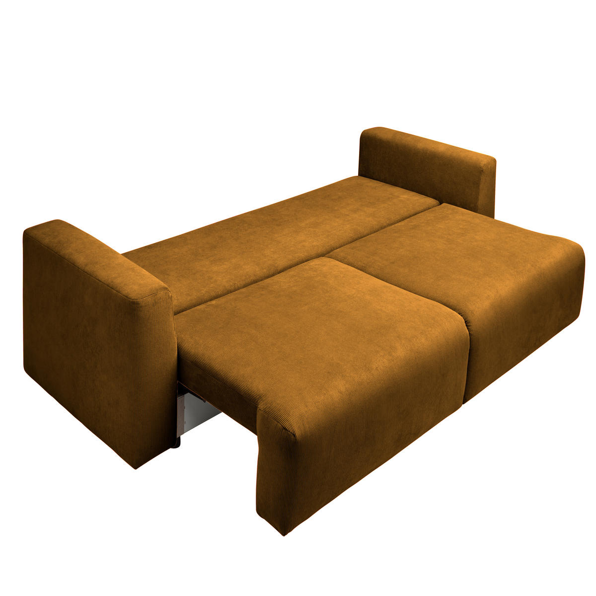 SCHLAFSOFA Cord Currygelb  - Currygelb/Schwarz, Design, Kunststoff/Textil (250/92/105cm) - Carryhome