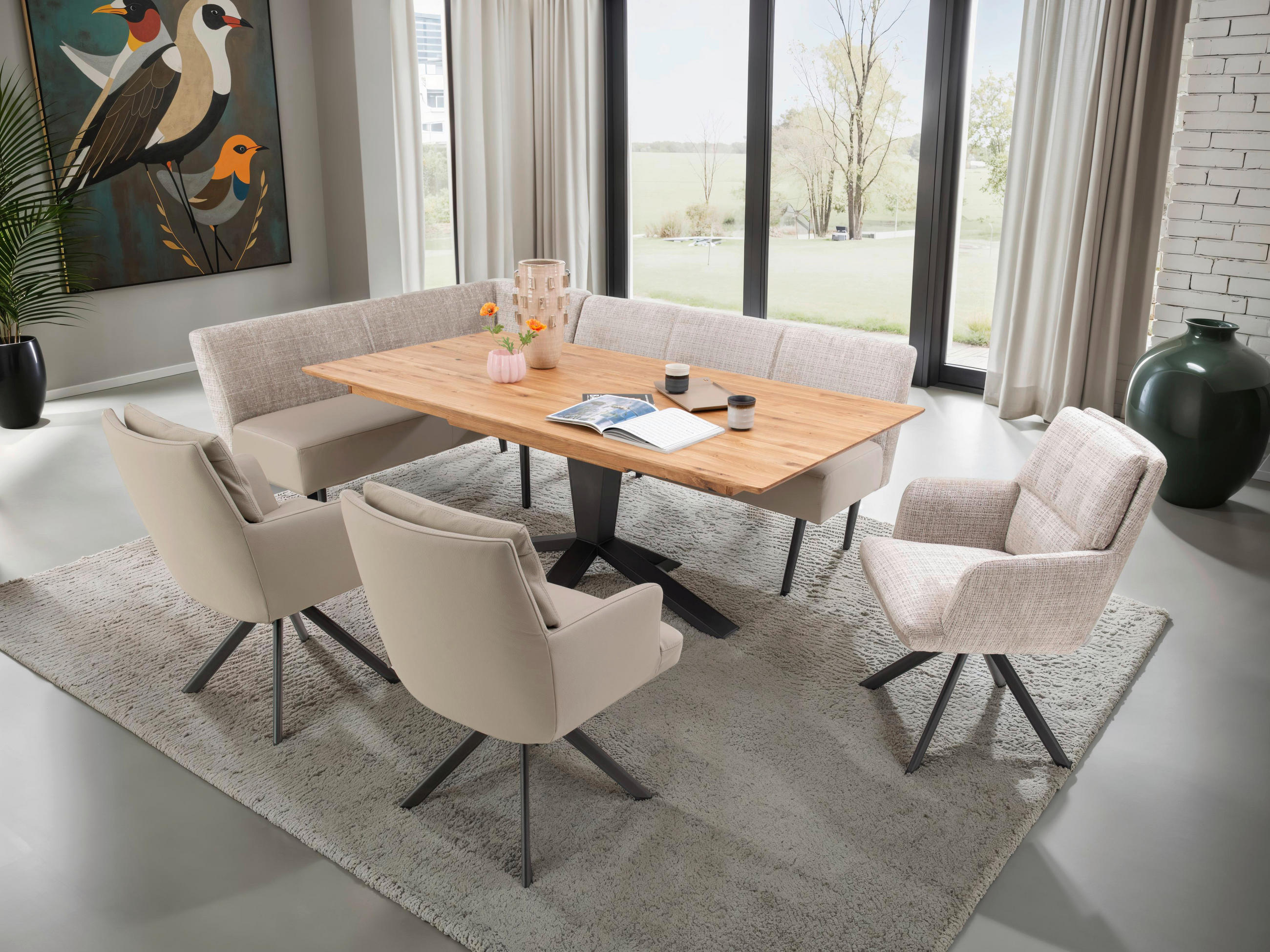 Thumbnail - Bert Plantagie Armlehnstuhl, Sand, Textil, eckig, A-Form, Stativgestell, 63x92x66 cm, Lederauswahl, Stoffauswahl, Sitzfl...