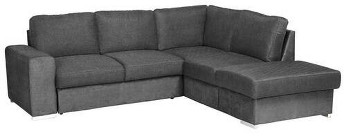 ECKSOFA Dunkelgrau Mikrofaser  - Chromfarben/Dunkelgrau, KONVENTIONELL, Textil/Metall (248/213cm) - MID.YOU