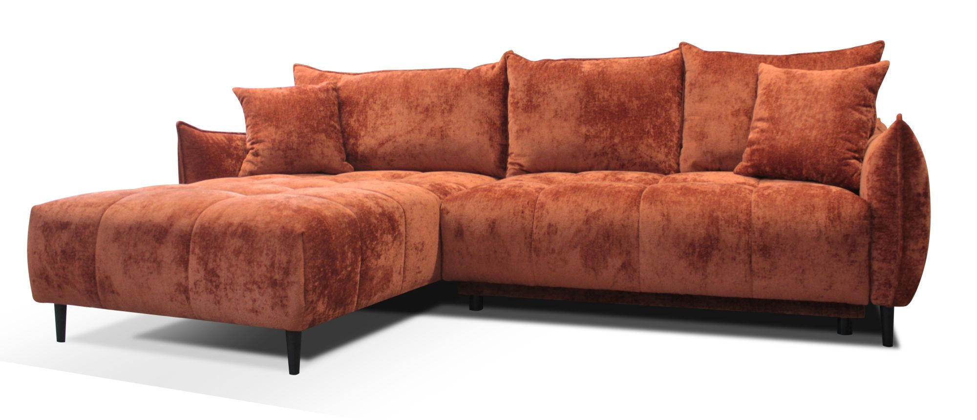 KUTNA GARNITURA tekstil  terakota   - terakota, Konvencionalno, tekstil/drvo (197/287cm) - Hom`in