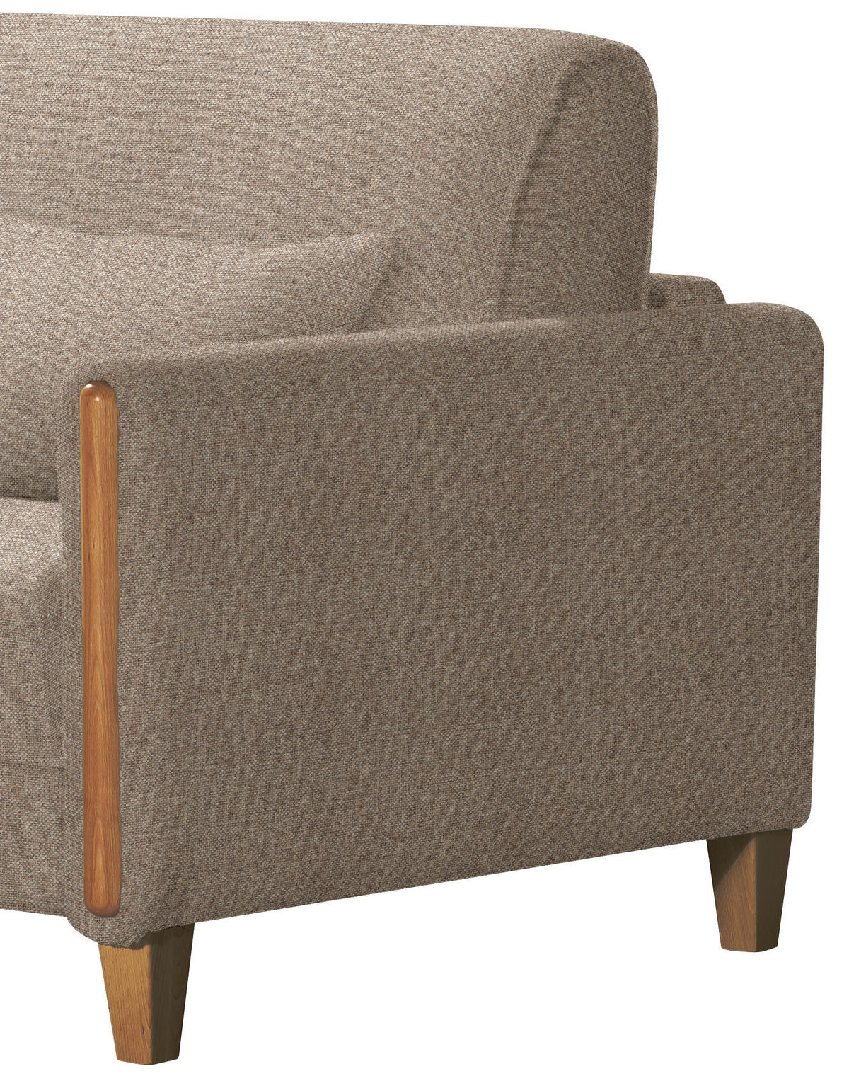 SCHLAFSOFA in Flachgewebe, Batist Buchefarben, Hellbraun  - Hellbraun/Buchefarben, Design, Holz/Textil (174/88/104cm) - Niels Andersson