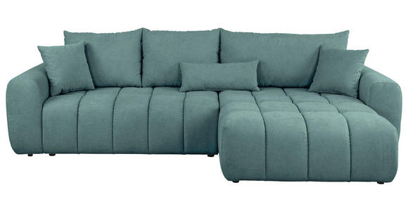 ECKSOFA  in Velours Petrol  - Petrol/Schwarz, KONVENTIONELL, Kunststoff/Textil (298/168cm) - Carryhome