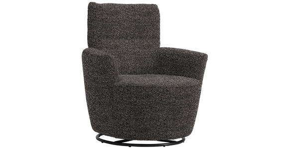 SESSEL in Chenille, Flachgewebe Dunkelgrau, Dunkelgrün  - Dunkelgrün/Dunkelgrau, Design, Textil/Metall (81/92/84cm) - Xora