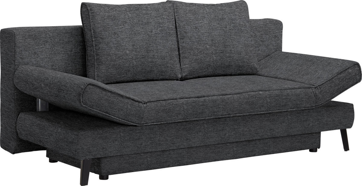 SCHLAFSOFA Anthrazit  - Anthrazit/Schwarz, Design, Textil/Metall (200/85/90cm) - Novel