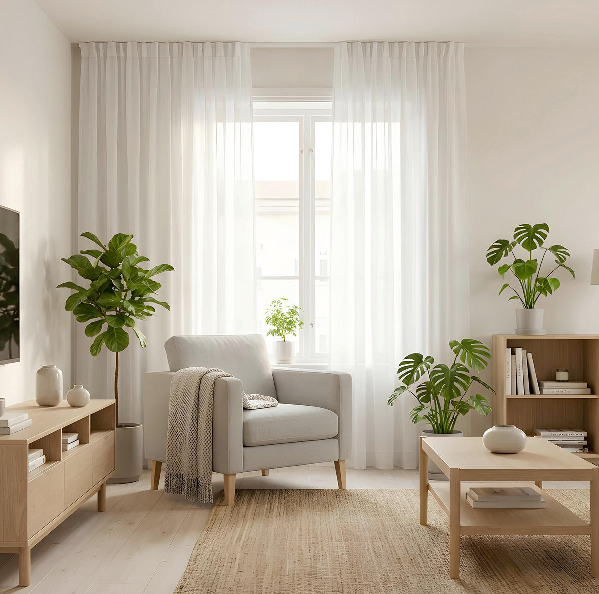 FERTIGVORHANG transparent  - Weiß, Basics, Textil (140/240cm)