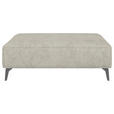 HOCKER in Textil Naturfarben  - Schwarz/Naturfarben, MODERN, Textil/Metall (130/44/85cm) - Carryhome