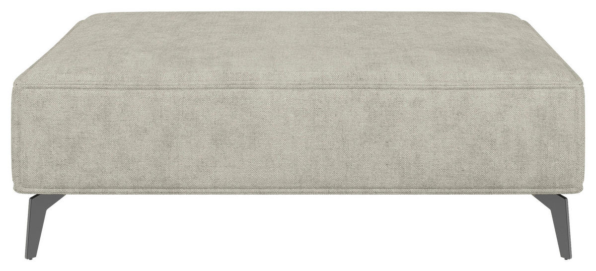 HOCKER in Textil Naturfarben  - Schwarz/Naturfarben, MODERN, Textil/Metall (130/44/85cm) - Carryhome