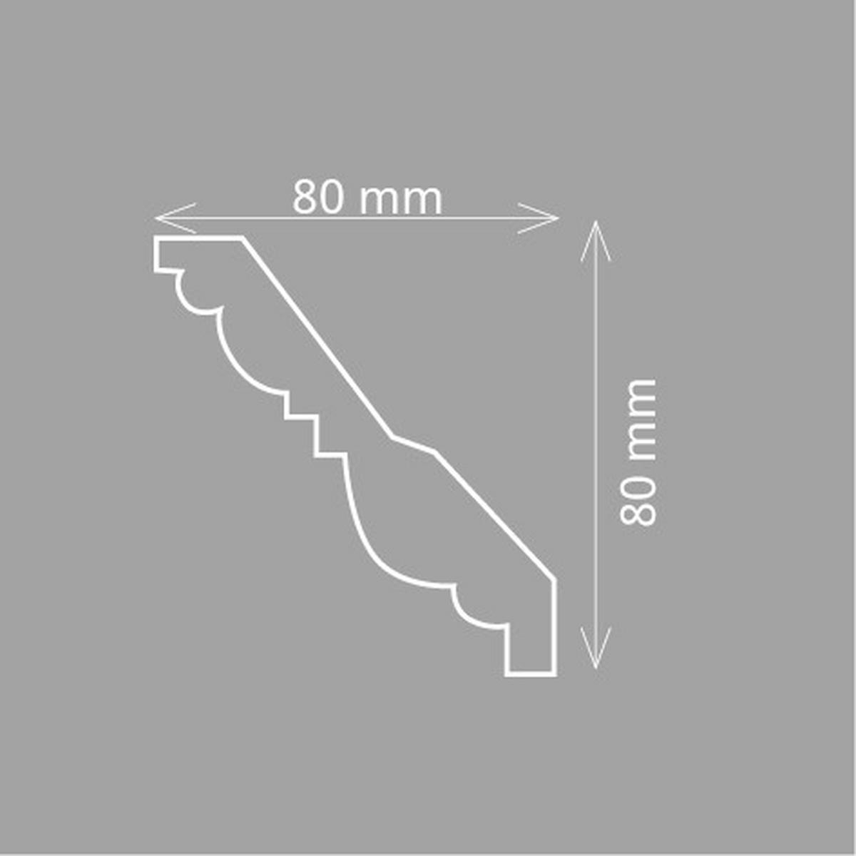 ZIERLEISTE 200/8,0/8,0 cm Weiß Kunststoff  - Weiß, Design, Kunststoff (200/8,0/8,0cm)