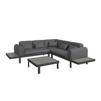 LOUNGEGARNITUR 273/273 cm Aluminium  - Anthrazit/Grau, MODERN, Glas/Textil (273/273cm) - Ambia Garden
